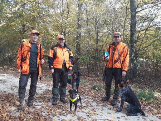 Lexa und Gamba vom Weichselgrund bei der Schwarzwildjagd, DJT Aska natürlich auch dabei